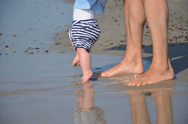Baby und Papa, Henne Strand, Dänemark